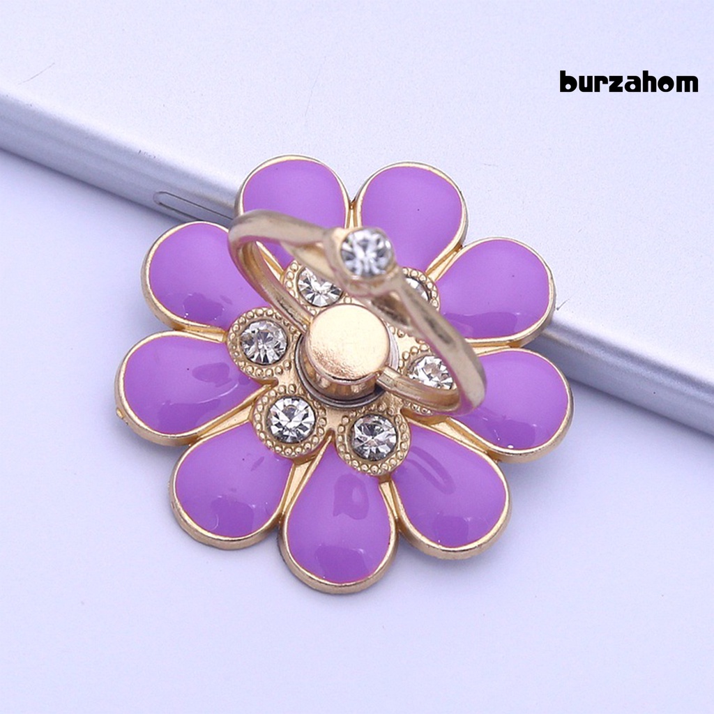 Giá Đỡ Điện Thoại / Máy Tính Bảng Bằng Kim Loại Hình Hoa Đính Đá Xoay 360 Độ Thông Dụng