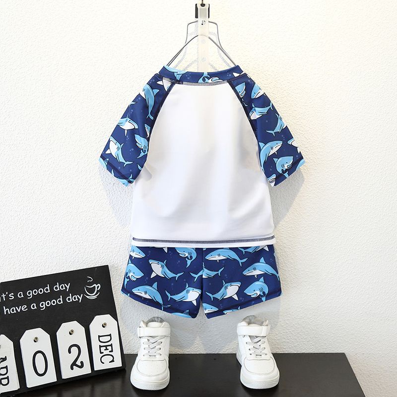 Bộ Đồ Bơi Ngắn Tay Chống Nắng 95-160cm Chất Vải Khô Thoáng Nhanh Thời Trang Mùa Xuân Cho Bé Trai