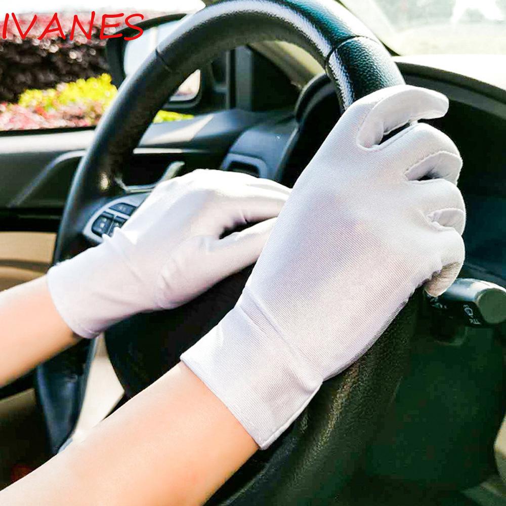 Găng Tay Chống Nắng Vải Spandex Mỏng Co Giãn Màu Trơn Thời Trang Cho Nữ Sự Bảo Vệ