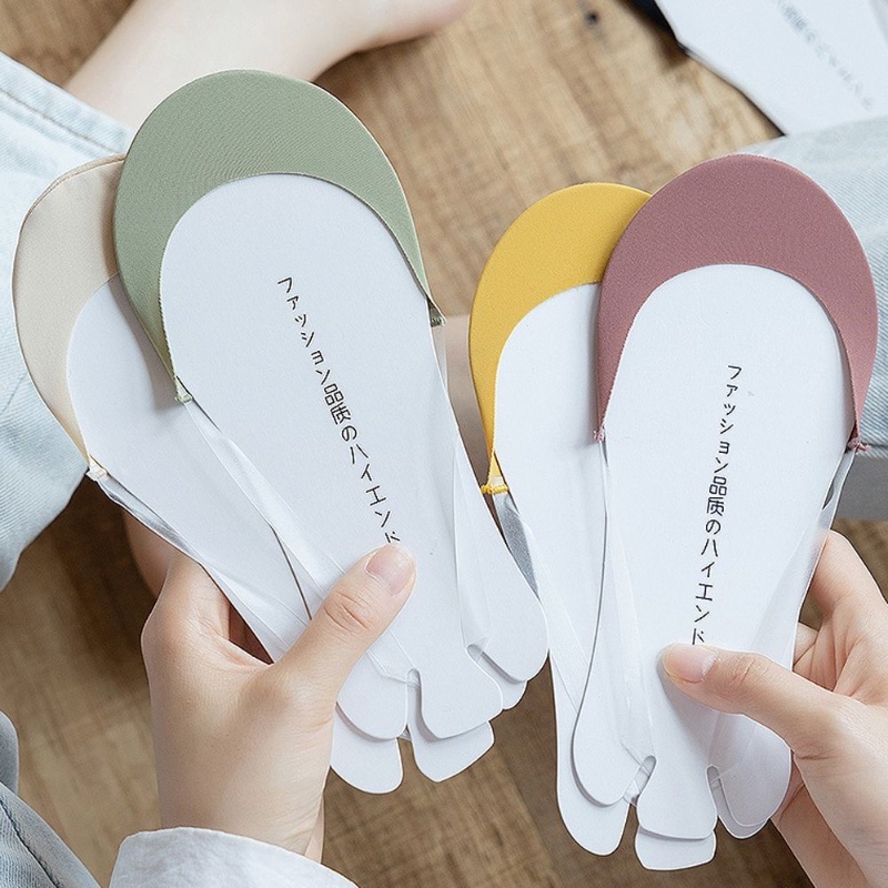 Vớ Thuyền Bằng Lụa Lạnh Mềm Mỏng Màu Trơn Không Trượt Thời Trang Mùa Hè Cho Nữ