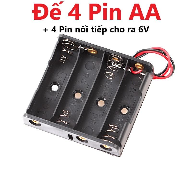 Đế Pin Tiểu AA 1.2V - 1.5V Dây Hàn Sẵn Có Lỗ Bắt Vít