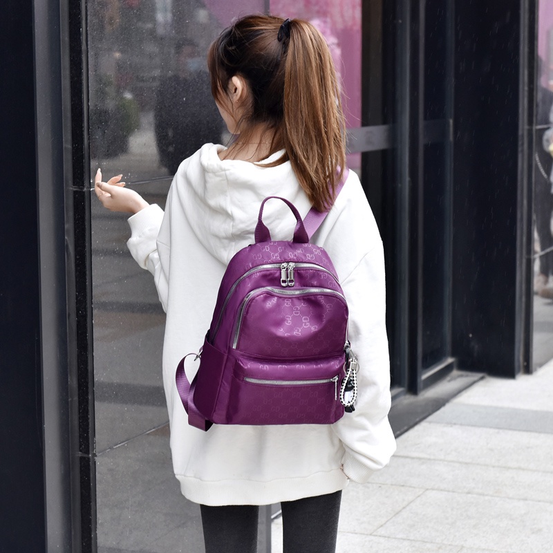 Ielgy Ba Lô Thời Trang Đơn Giản Phong Cách Ngoại Quốc Cho Nữ