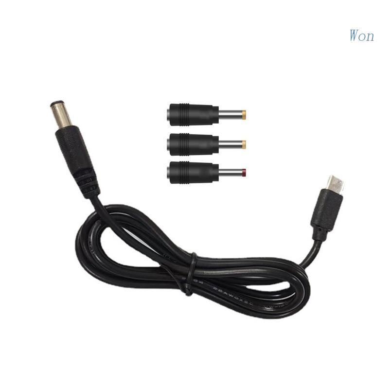 Won 4in1 Type C PD to 12V 5.5x2.5mm Power Cable for Home Camera Desk lamp Speakers Headset WiFi Router and more 12V devi
