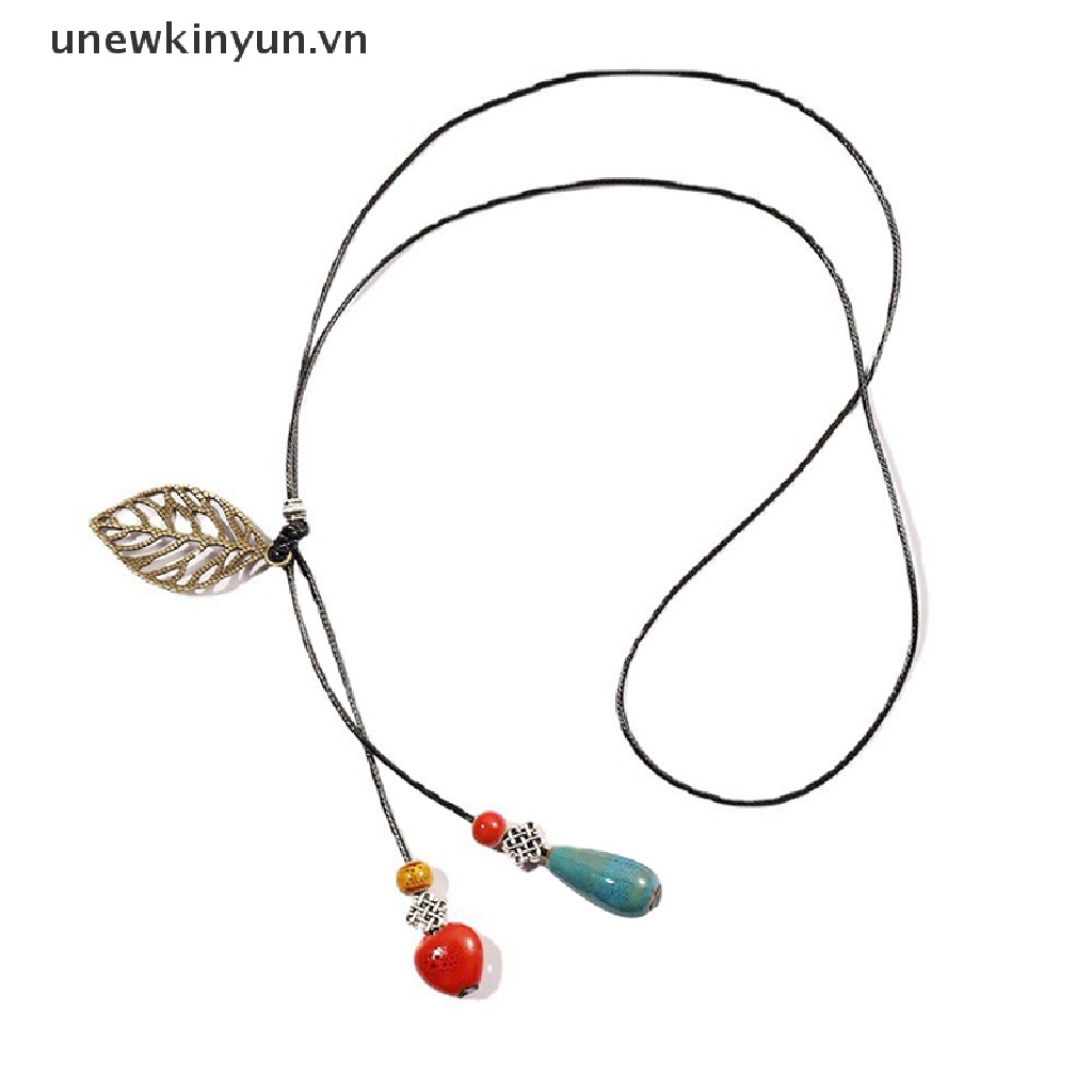Vòng Cổ Kết Hạt Gốm Sứ Handmade Phong Cách Dân Tộc Thời Trang Cho Nữ
