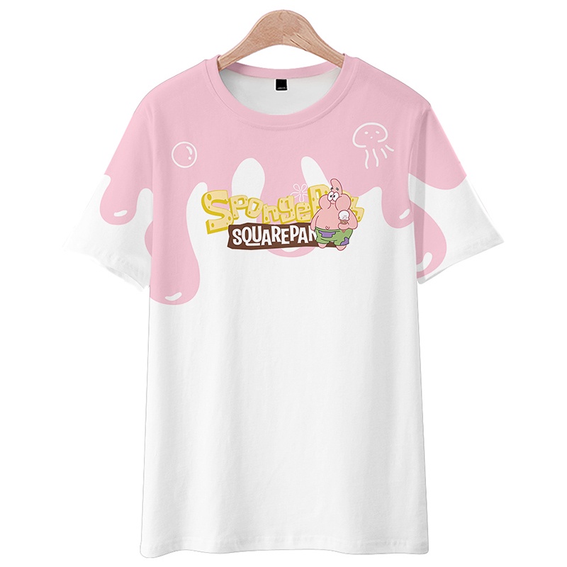 Áo Thun Tay Ngắn In Hình SpongeBob 3D Thời Trang Cho Trẻ Em Và Người Lớn