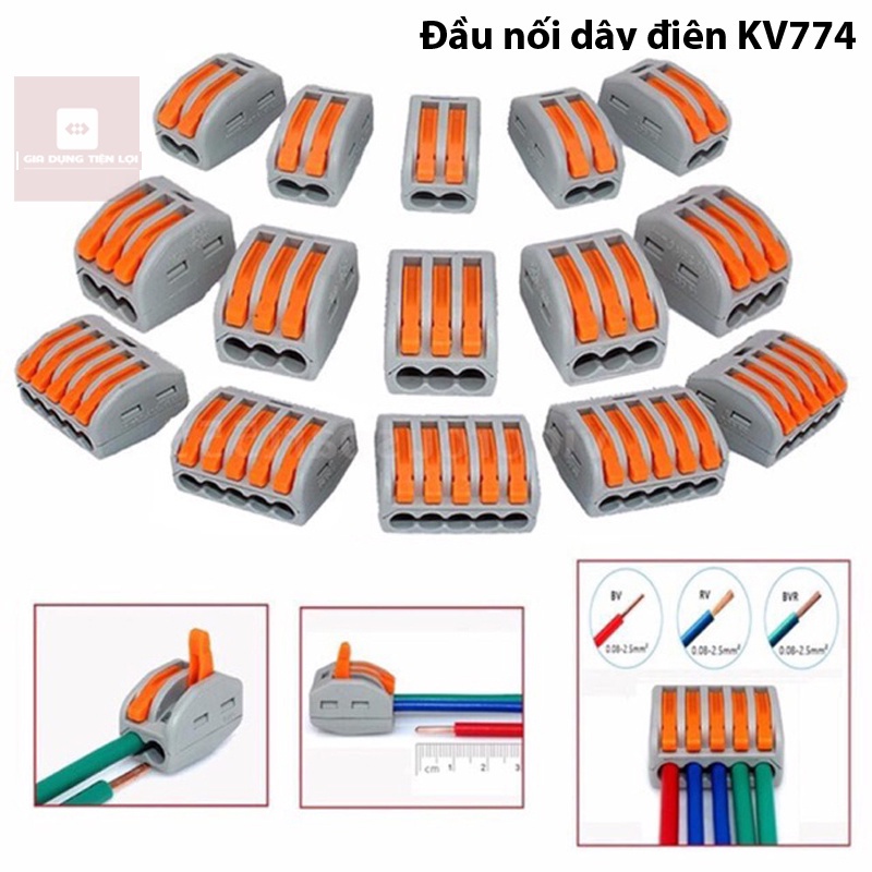 Đầu nối dây điện siêu nhanh KV774 250V - nối dây điện đèn led