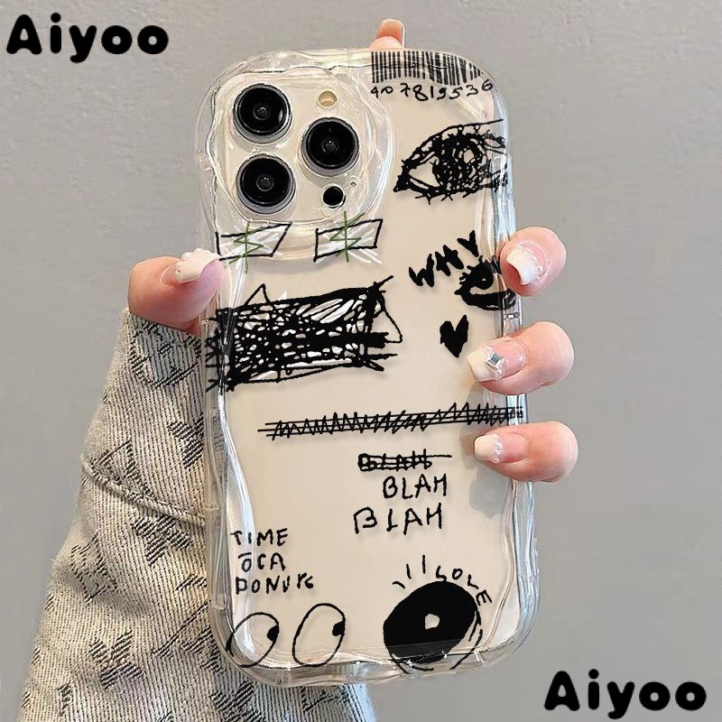 ✅Ốp Điện Thoại Mềm Trong Suốt Viền Cong Họa Tiết Graffiti Cho iPhone14 / 13promax 12 / 11 7 / 8p xs / xr