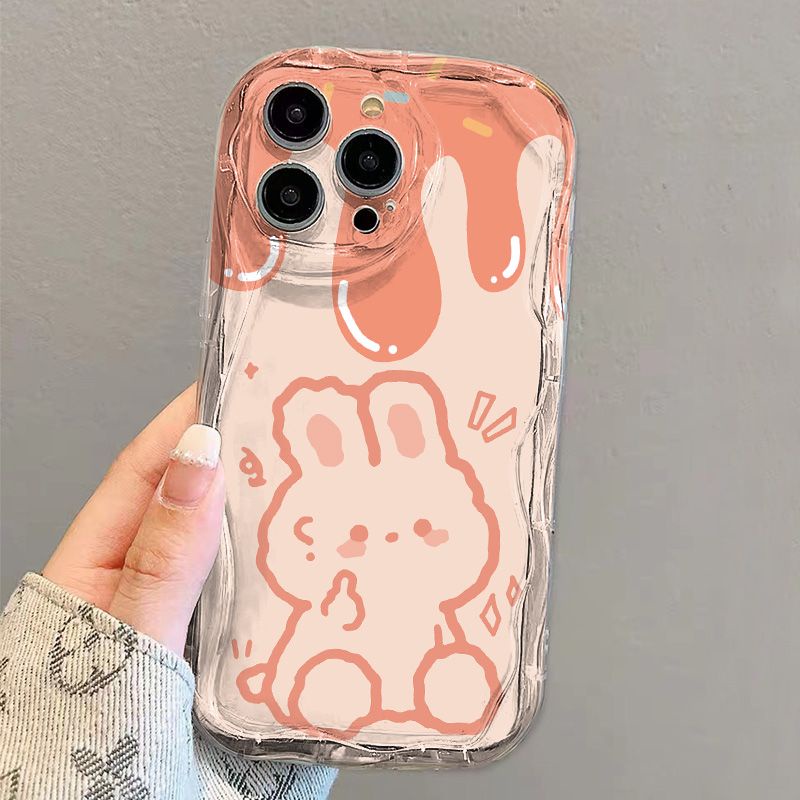 ✅Ốp Điện Thoại Mềm Trong Suốt Chống Sốc Hình Thỏ Kem Cho iPhone14 / 13promax 12 / 11 7 / 8p xsxr