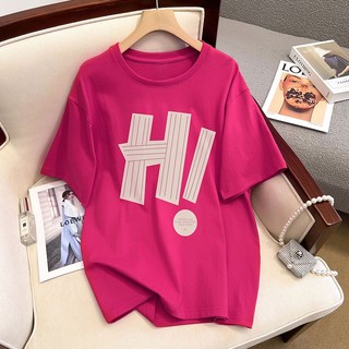 Áo thun KLODILLE chất liệu 100% cotton tay ngắn in hình thời trang cho nữ