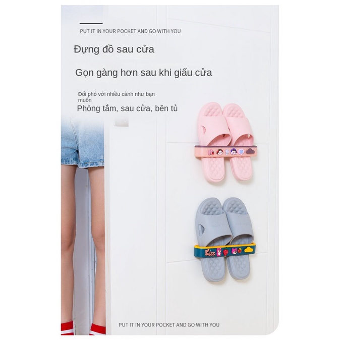 Giá Treo Dép Gắn Tường Không Cần Đục Lỗ Thoát Nước Tiện Dụng Cho Nhà Tắm
