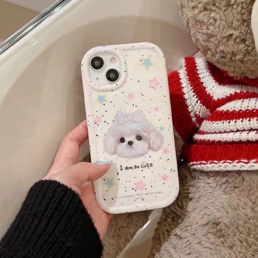 Ốp Điện Thoại Silicon TPU Mềm Trong Suốt Chống Sốc In Hình Cún Cho IPhone 14 12 13 11 Pro XS Max XR X 8 7 Plus 6S