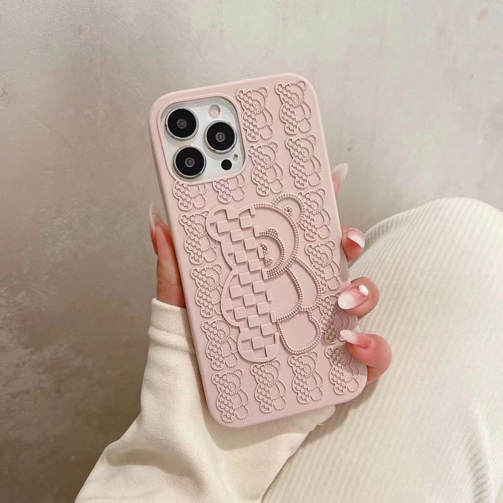 Ốp Điện Thoại Silicon Mềm Hình Gấu 3d Nhiều Màu Cho iPhone14 14promax 14pro 14plus 13 13promax 13pro 12 12promax 11
