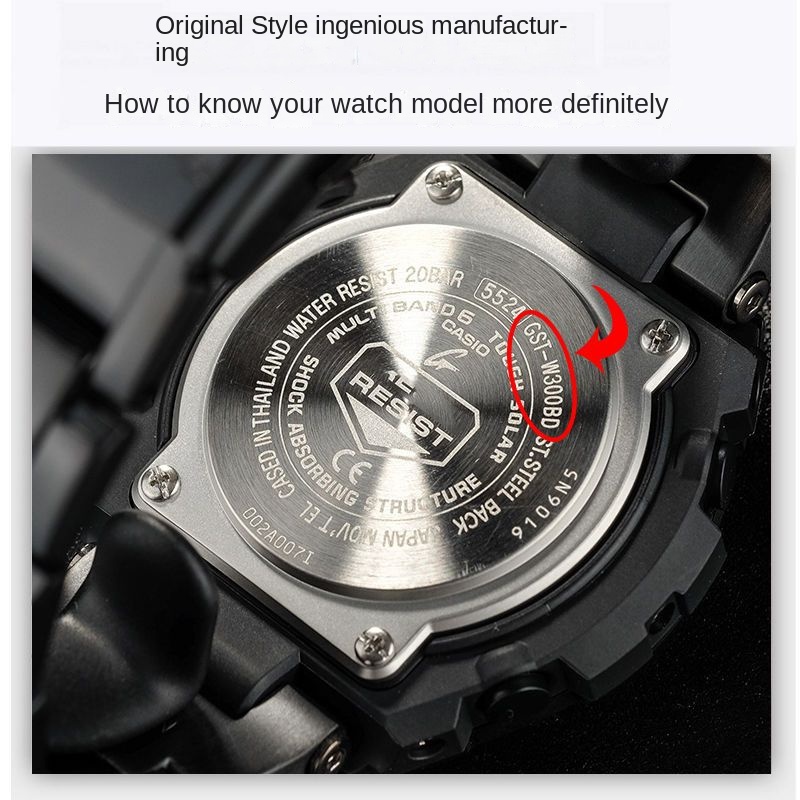 Dây Đeo Cao Su Thay Thế Cho Đồng Hồ Casio G-SHOCK GST-W300 / 100 / S110 / 410 / B100