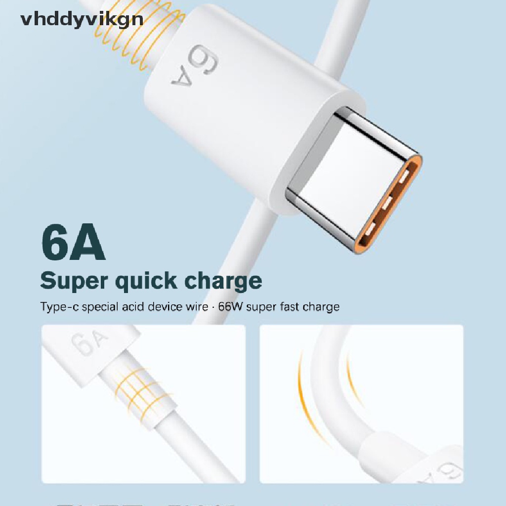 Dây Cáp Sạc Nhanh VHDD 1 / 1.5mile 6A 66W USB Type-c Cho xiaomi Samsung Huawei