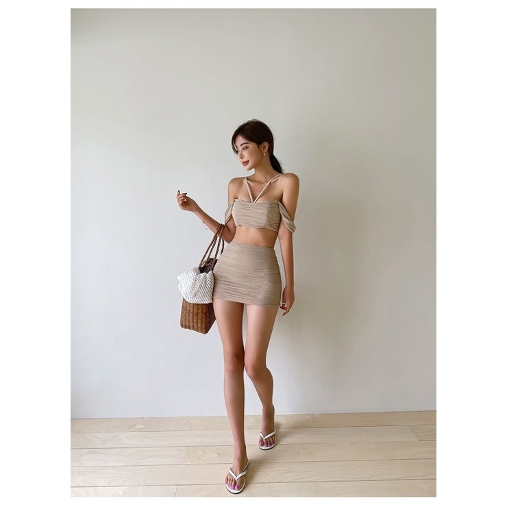 Bộ Đồ Bơi Hở Lưng Eo Cao Che Bụng Phong Cách Retro Thanh Lịch Quyến Rũ Dành Cho Nữ