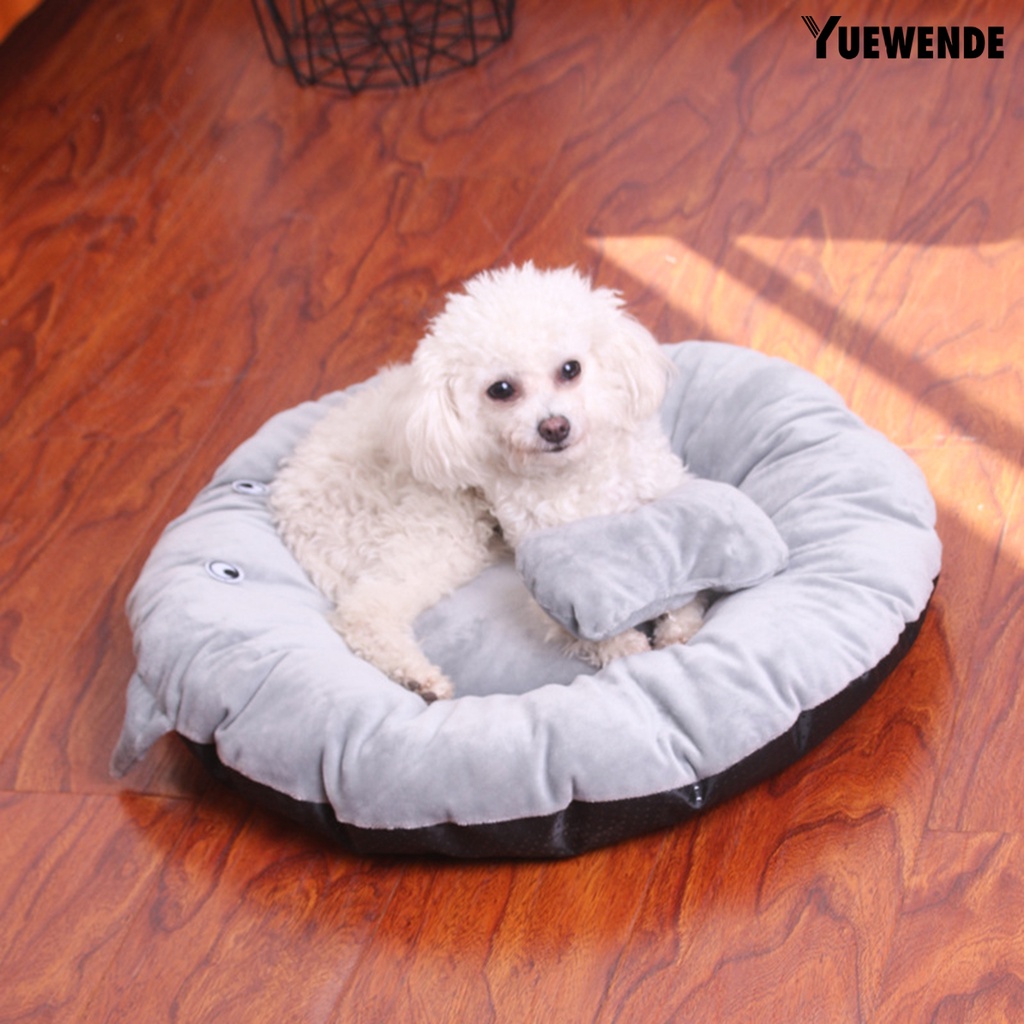 Đệm Ngủ Giữ Ấm Chống Trượt Hình Tròn Bằng Vải Bông Mềm Mại Thoải Mái Cho Thú Cưng