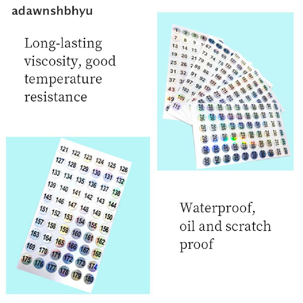 Set 6 Tấm Hình Dán Số Từ 1-180 Dùng Để Trang Trí Móng Nghệ Thuật