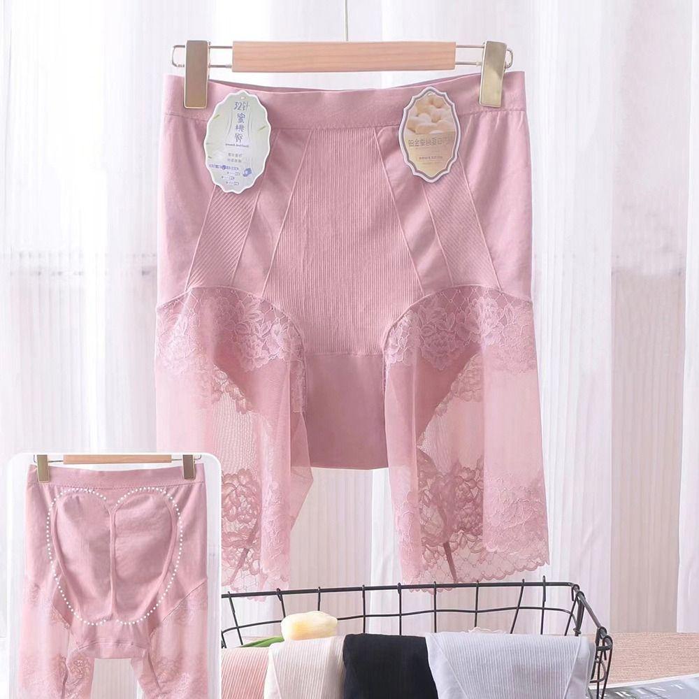 Quần Lót Ngắn Lưng Cao Phối Ren Hoa Plus Size Thời Trang Mùa Hè Cho Nữ