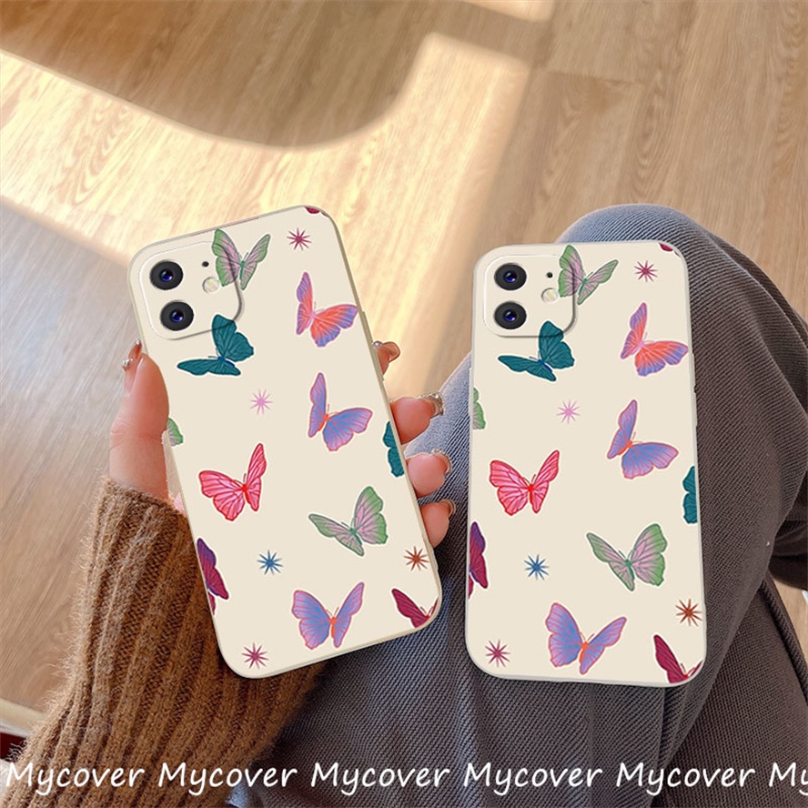 Ốp Điện Thoại Silicon Mềm Họa Tiết Cánh Bướm Nhiều Màu Sắc Cho iPhone 14 13 12 11 Pro Max X XR Xs Max 6 7 8 Plus