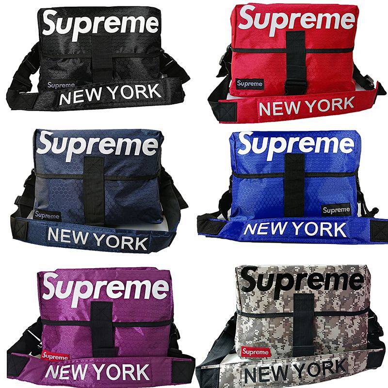 Supreme Crossbody Bag Shoulder Boys and Girls Schoolbag Large Capacity Trendy Casual Fashion Messenger Bag Motorcycle Backpack 0Vem
