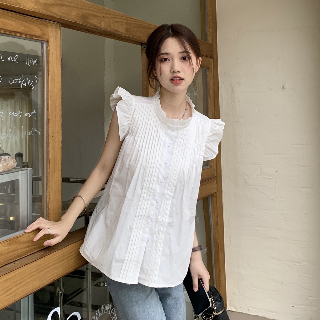 Áo Sơ Mi cotton chiffon Phong Cách Hàn Quốc Thời Trang Cho Nữ 12Z23031611