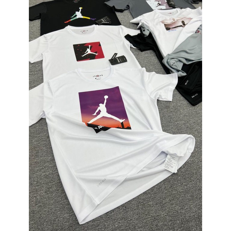 Bộ Quần Áo Bóng Rổ Thiết Kế Đơn Giản Thời Trang Cao Cấp Áo Thun Thể Thao Tay Ngắn Dáng Rộng Thoáng Khí Nhanh Khô In Chữ Airman AJ 23 Thời Trang Cho Nam Và Nữ