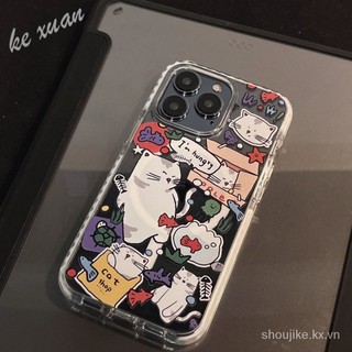 Ốp Điện Thoại Mềm Trong Suốt Chống Sốc Hình Mèo Cho iphone14Pro xsmax 12 / 13 / 8p XR / xs11Pro