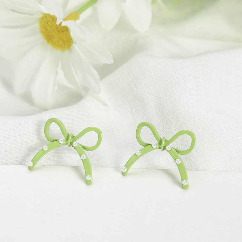 Khuyên Tai Hợp Kim Đính Nơ / Ngọc Trai / Hoa / Quả Bơ Phong Cách Hàn Quốc Tinh Tế Cho Nữ