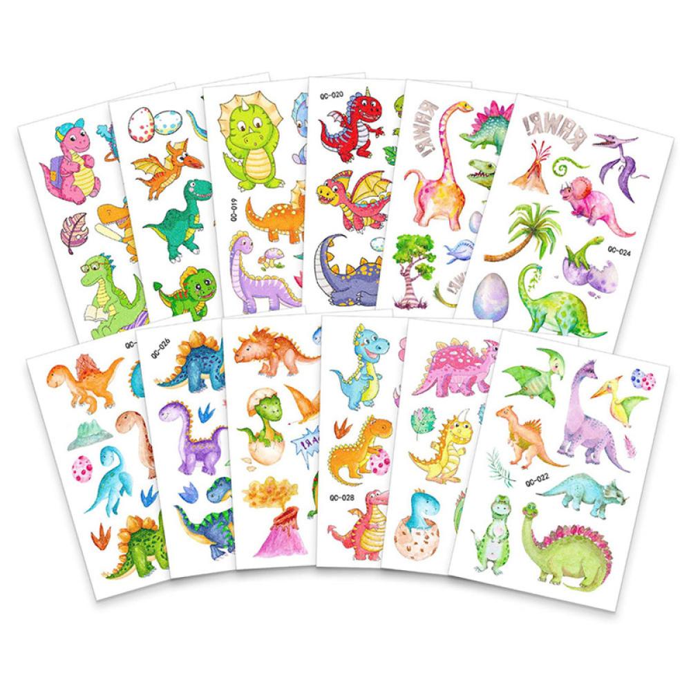 Hình Xăm Dán Họa Tiết Khủng Long Hoạt Hình Chống Nước Chống Mồ Hôi K7X2 Cho Trẻ Em