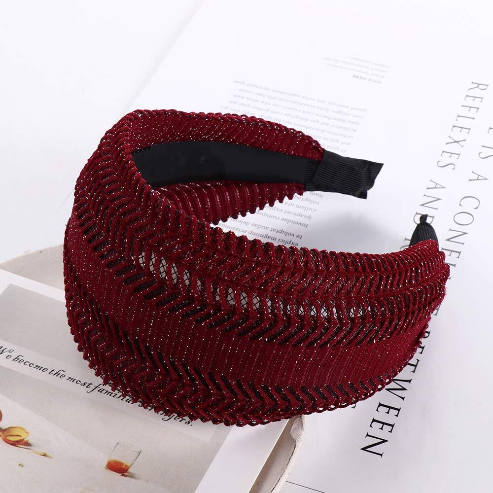 Băng Đô Cài Tóc Phối Ren Bản Rộng Chống Trượt Thời Trang Cho Nữ