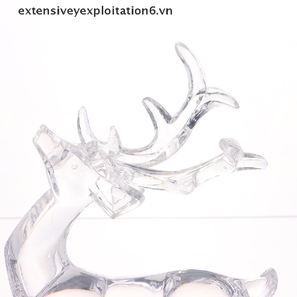 1 Đồ trang trí Hươu Pha Lê Trong Suốt Để Bàn Trang Trí