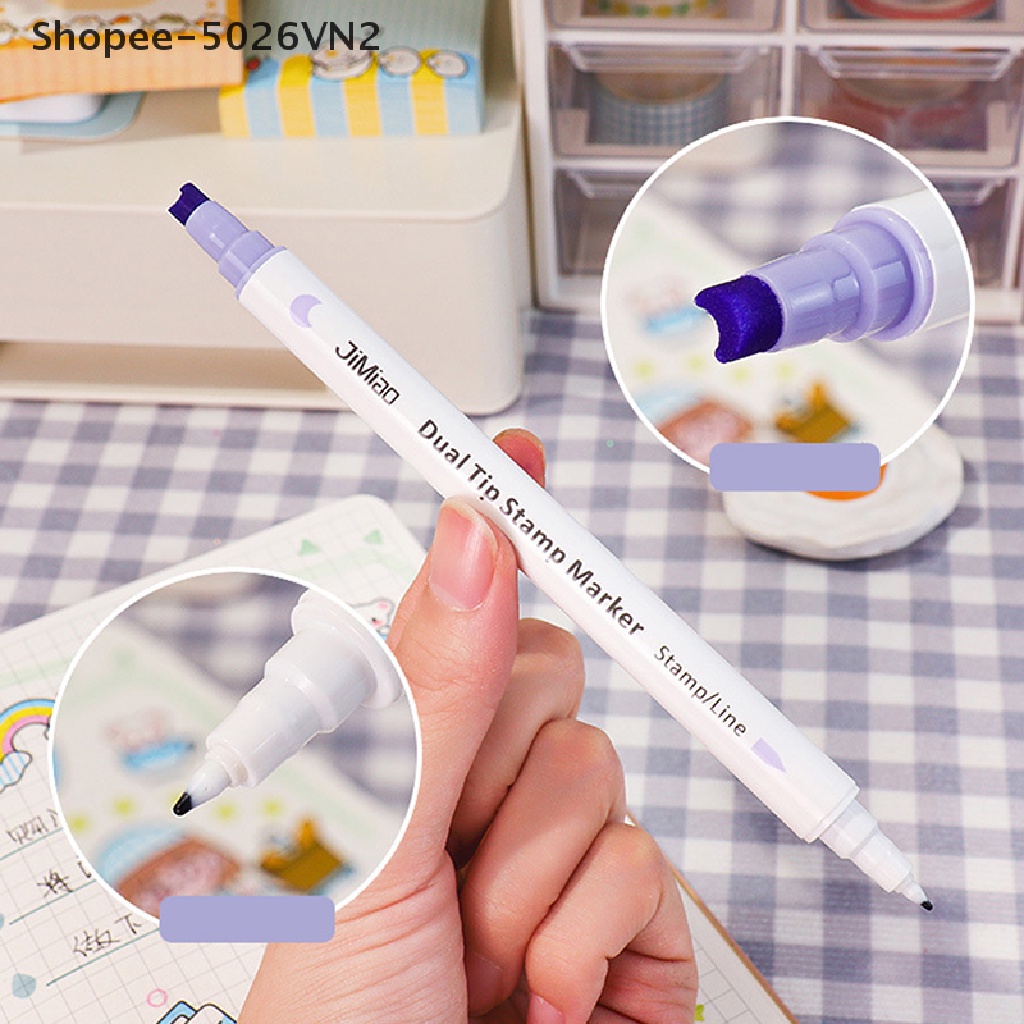 Set 1 / 6 Bút Đánh Dấu Hai Đầu Màu Sắc Tố Cao Dành Cho Học Sinh / Văn Phòng