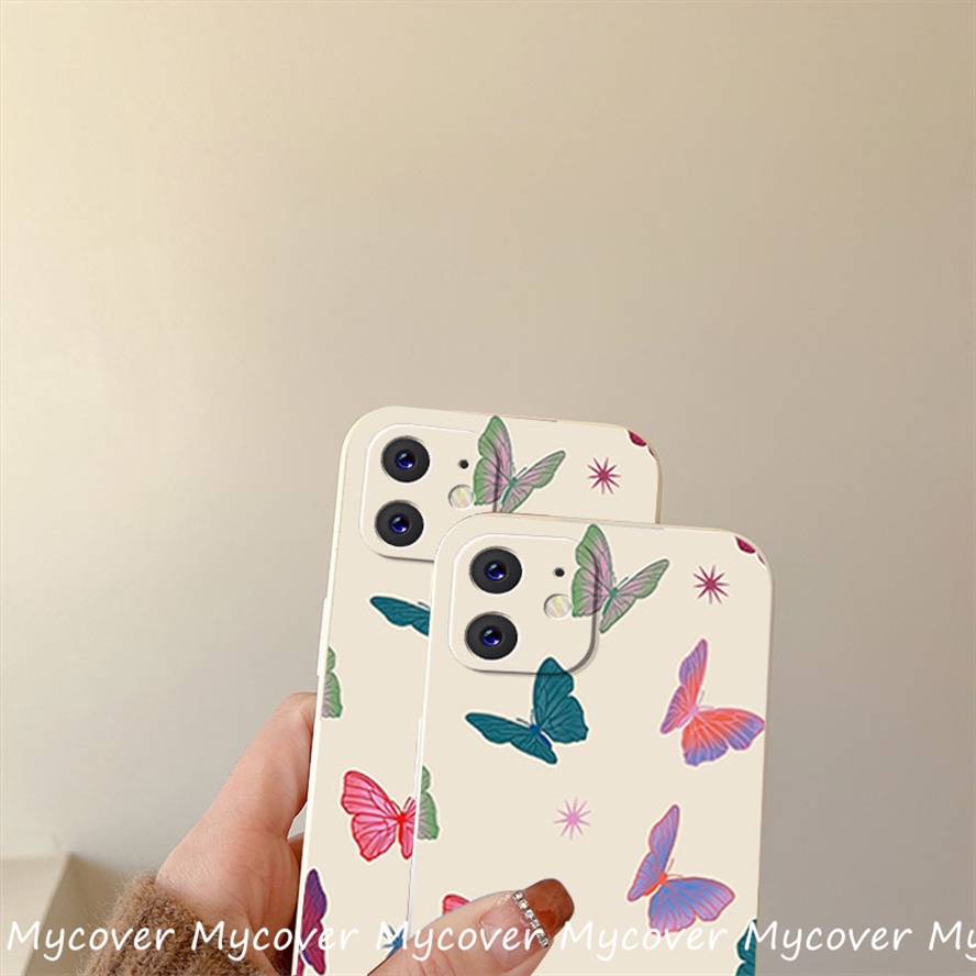 Ốp Điện Thoại Silicon Mềm Họa Tiết Cánh Bướm Nhiều Màu Sắc Cho iPhone 14 13 12 11 Pro Max X XR Xs Max 6 7 8 Plus