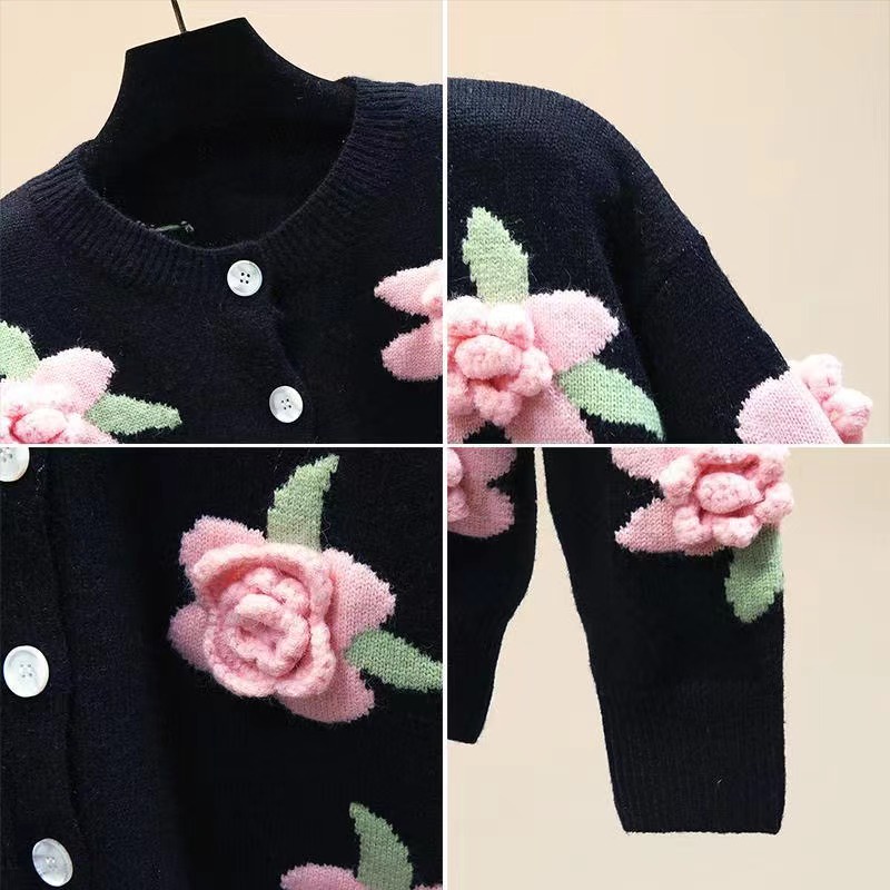 Áo Sweater Cổ Tròn Dáng Rộng In Họa Tiết Hoa Thời Trang Cho Nữ