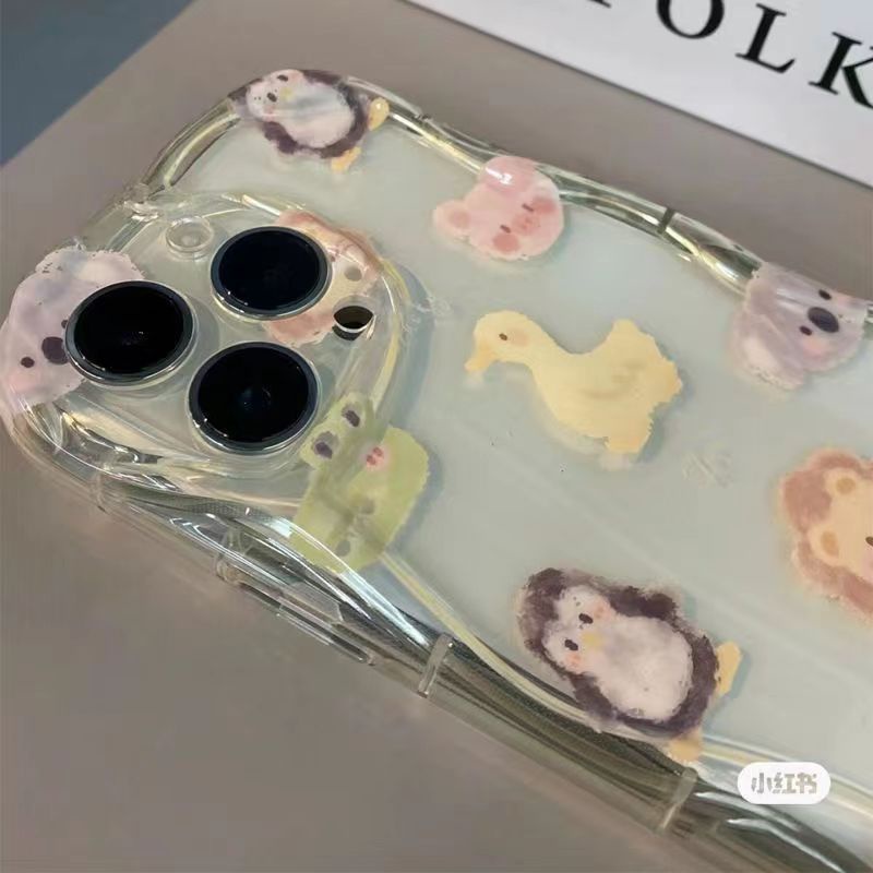 ✅Ốp Điện Thoại Túi Khí Mềm Chống Sốc Hình Động Vật Sơn Dầu iPhone14 13 / 12Pro xr / xs 8plus 11ins