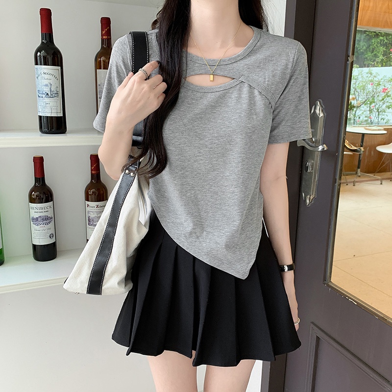 NRVP Áo Thun Tay Ngắn Dáng Ôm In Họa Tiết Độc Đáo Thời Trang Đường Phố Hàn Quốc Cho Nữ