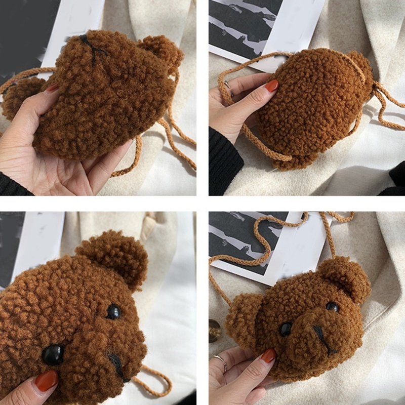 Túi Đeo Chéo Vai Hình Gấu Bông Dễ Thương Dành Cho Nữ