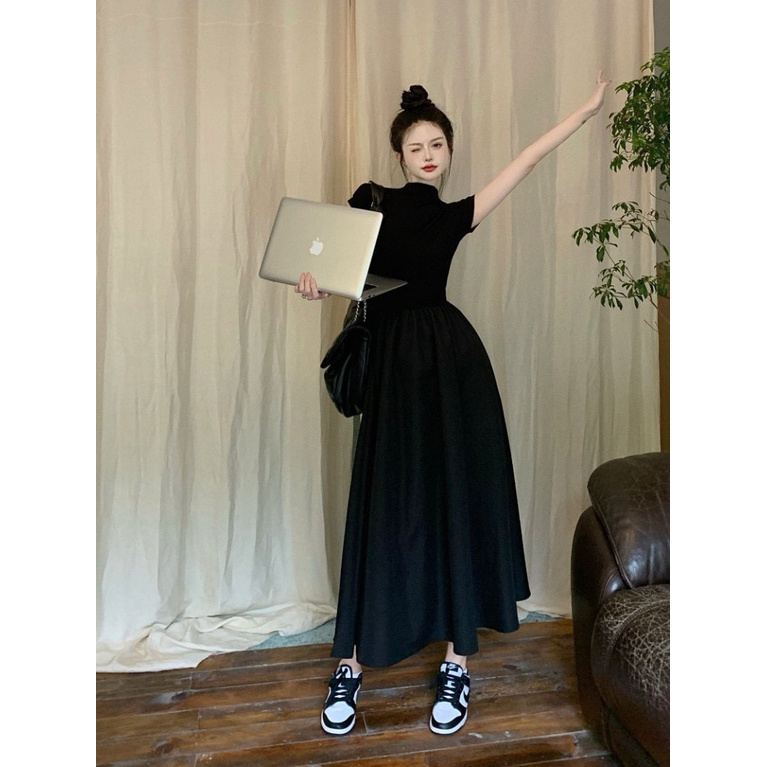 Đầm Dáng Ôm Phong Cách Hepburn Pháp Thời Trang Mùa Hè Mới Dễ Phối Đồ