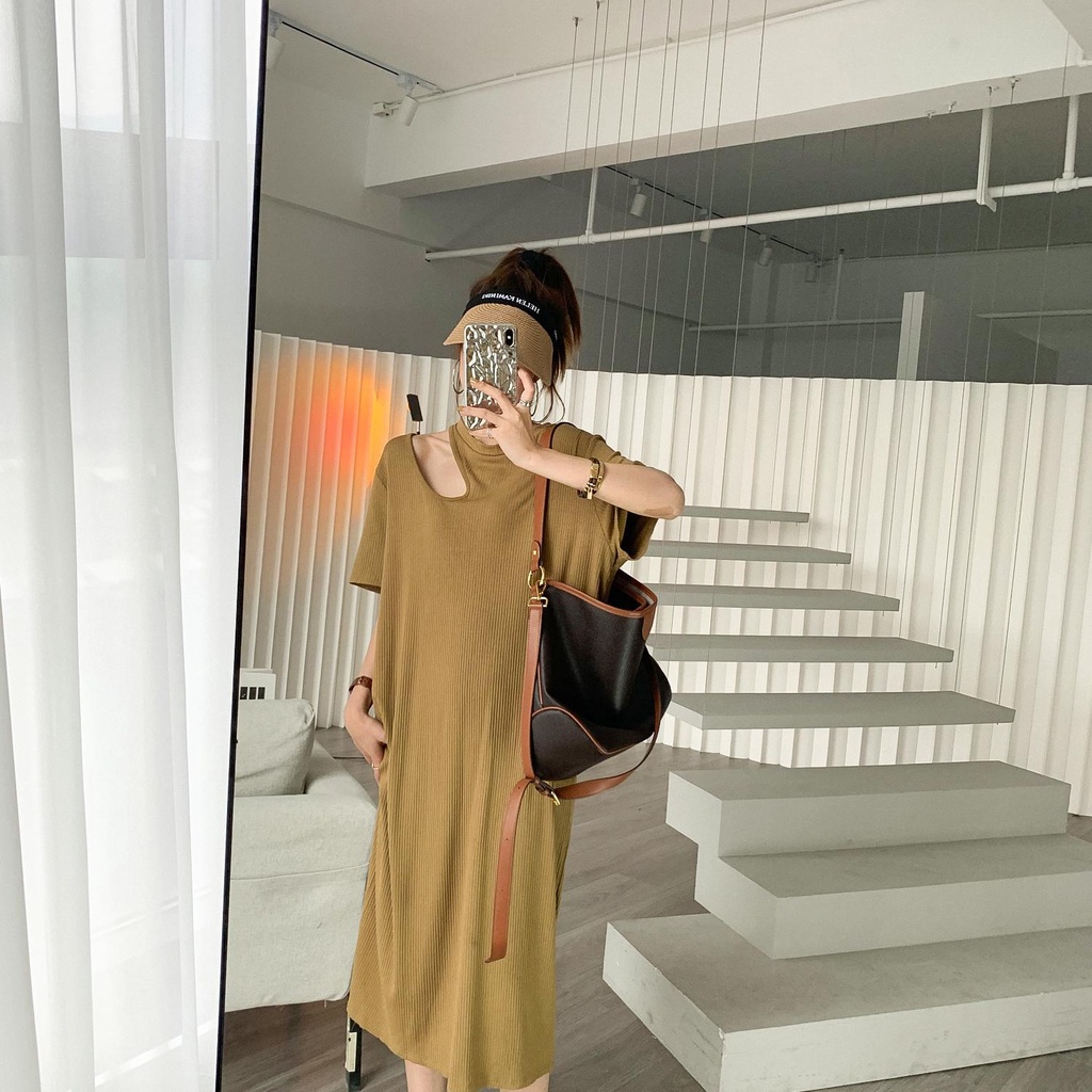 Đầm Thun Tay Ngắn Dáng Rộng Thời Trang Mùa Hè Xinh Xắn Cho Nữ