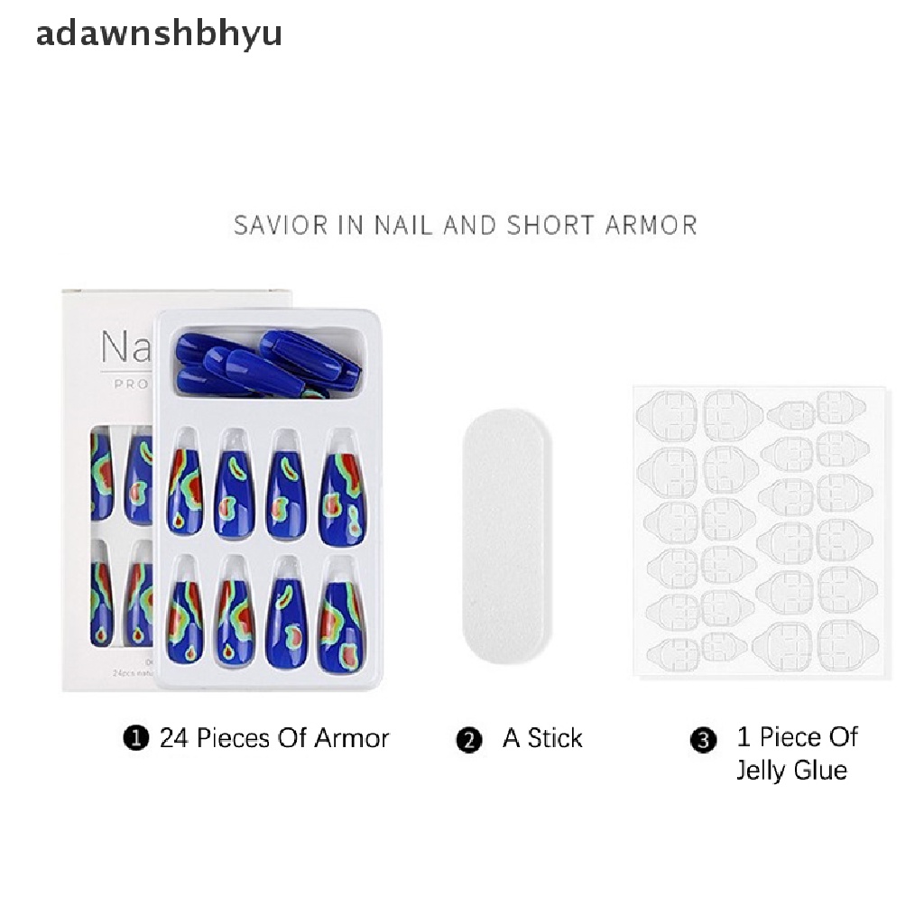 Bộ 24 Móng Tay Giả Màu Gradient Cực Quang Dùng Để Múa Ba Lê