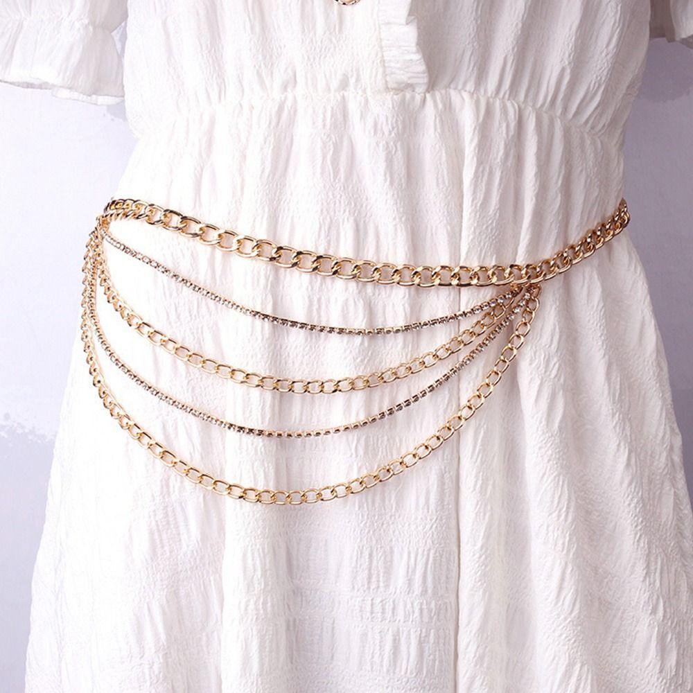 Vòng Tay Nhiều Lớp Thiết Kế Đơn Giản Thời Trang|Móc Khóa Dây Xích Quần Jean Phong Cách Gothic