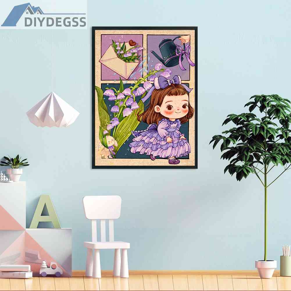 Cuộn Chỉ Thêu Cotton 11CT DIY Hình Cô Gái Nhỏ Xinh Xắn