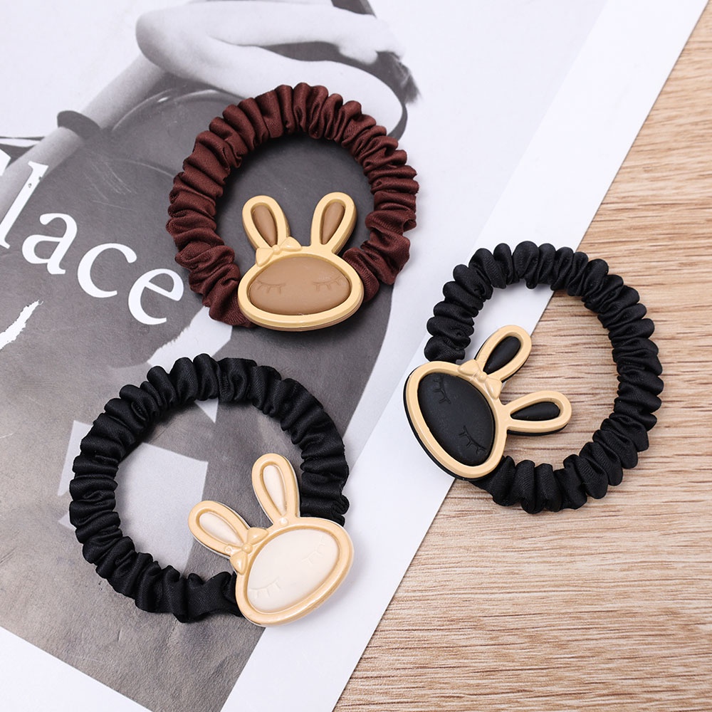 Dây Cột Tóc Cao Su Co Giãn Hình Thỏ Dễ Thương Phong Cách Hàn Quốc Cho Nữ