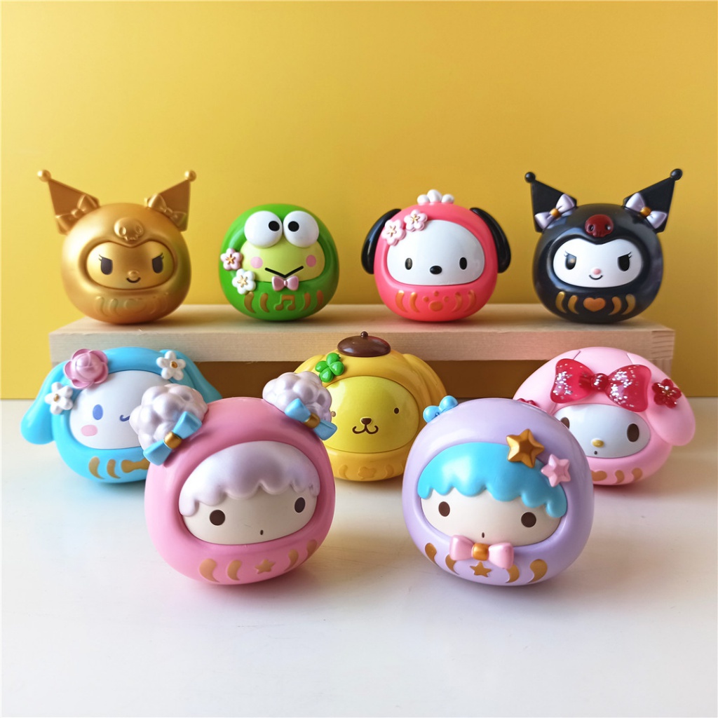 Mô Hình Búp Bê Chú Chó Cinnamon Pudding Kuromi Merchandise Sanrio Dharma Blessing Tumbler Series