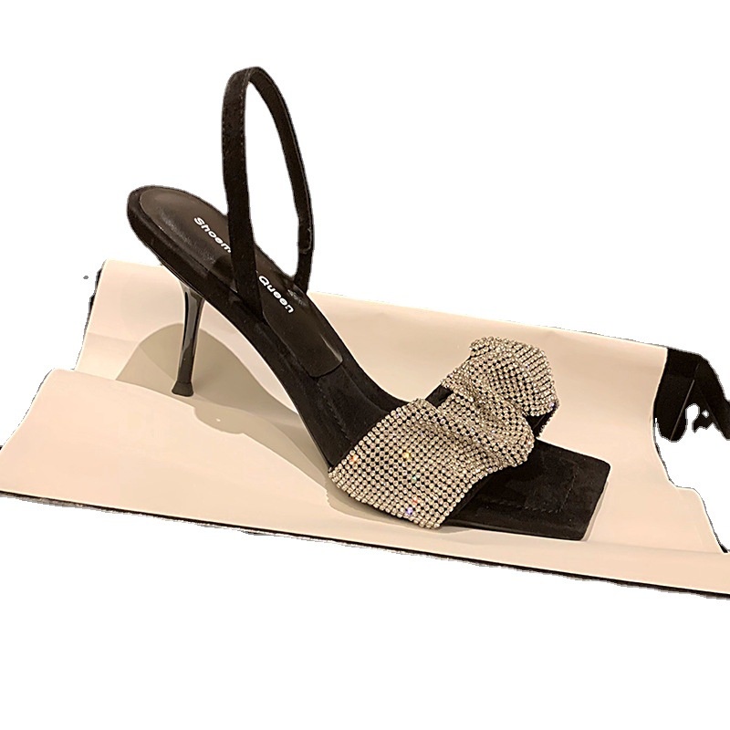 Giày cao gót đế vuông 9 phân nữ sandal cao gót Đế vuông giày dép đế sục nữ mũi nhọn mary jane dép quai hậu nữ