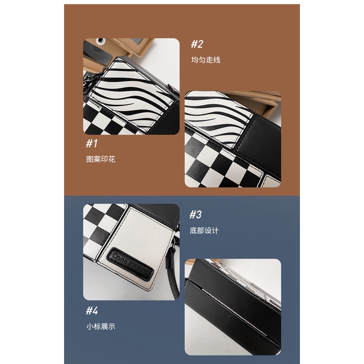 Túi Hộp Đeo JASMIN NOIR Chéo In Họa Tiết Ngựa Vằn / Hình Học Thời Trang Cho Nữ