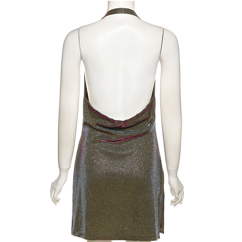 Weird Puss Đầm Ôm Dáng Hở Lưng Quyến Rũ Cá Tính Đơn Giản Dễ Phối Đồ Đường Phố Cho Nữ