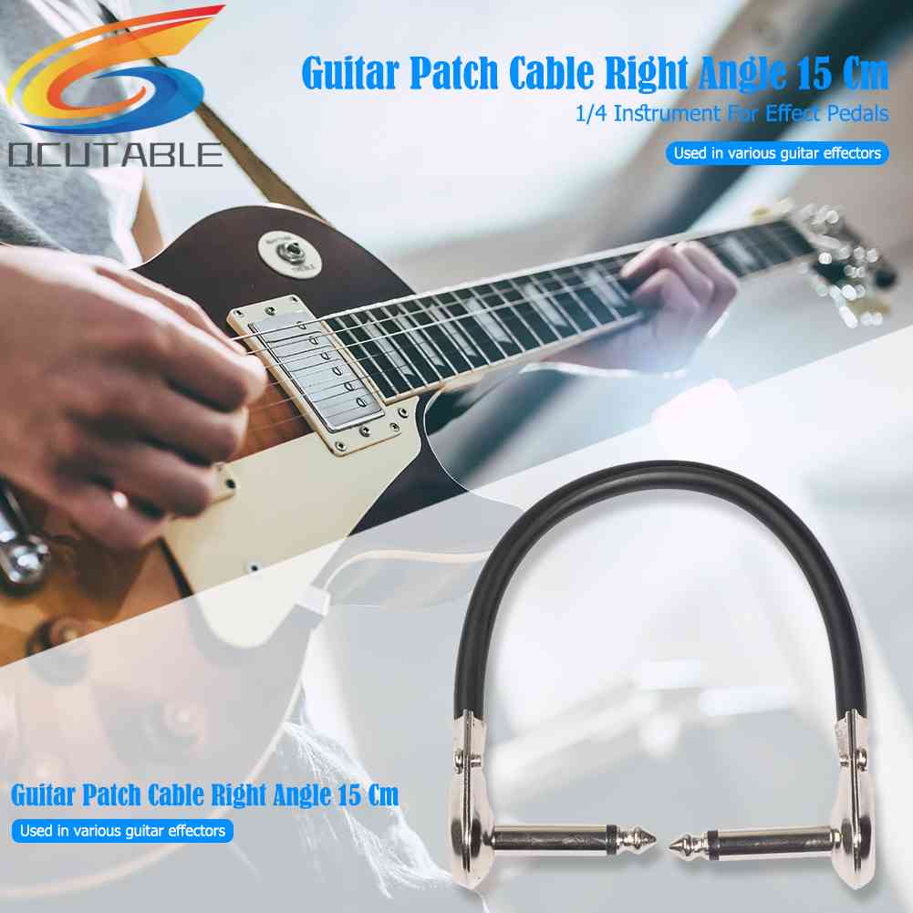Right Angle 15cm 6.35mm Male to Male Guitar Patch Cable for Effect Pedals