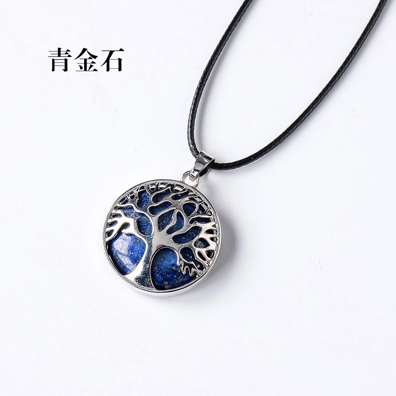 Dây Chuyền Mặt Đá Tự Nhiên Hình Cây Thời Trang Âu Mỹ