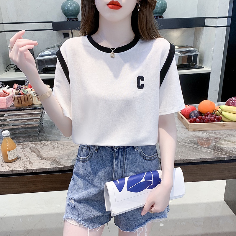 NRVP Áo Thun Tay Ngắn Dáng Ôm In Họa Tiết Độc Đáo Thời Trang Đường Phố Hàn Quốc Cho Nữ